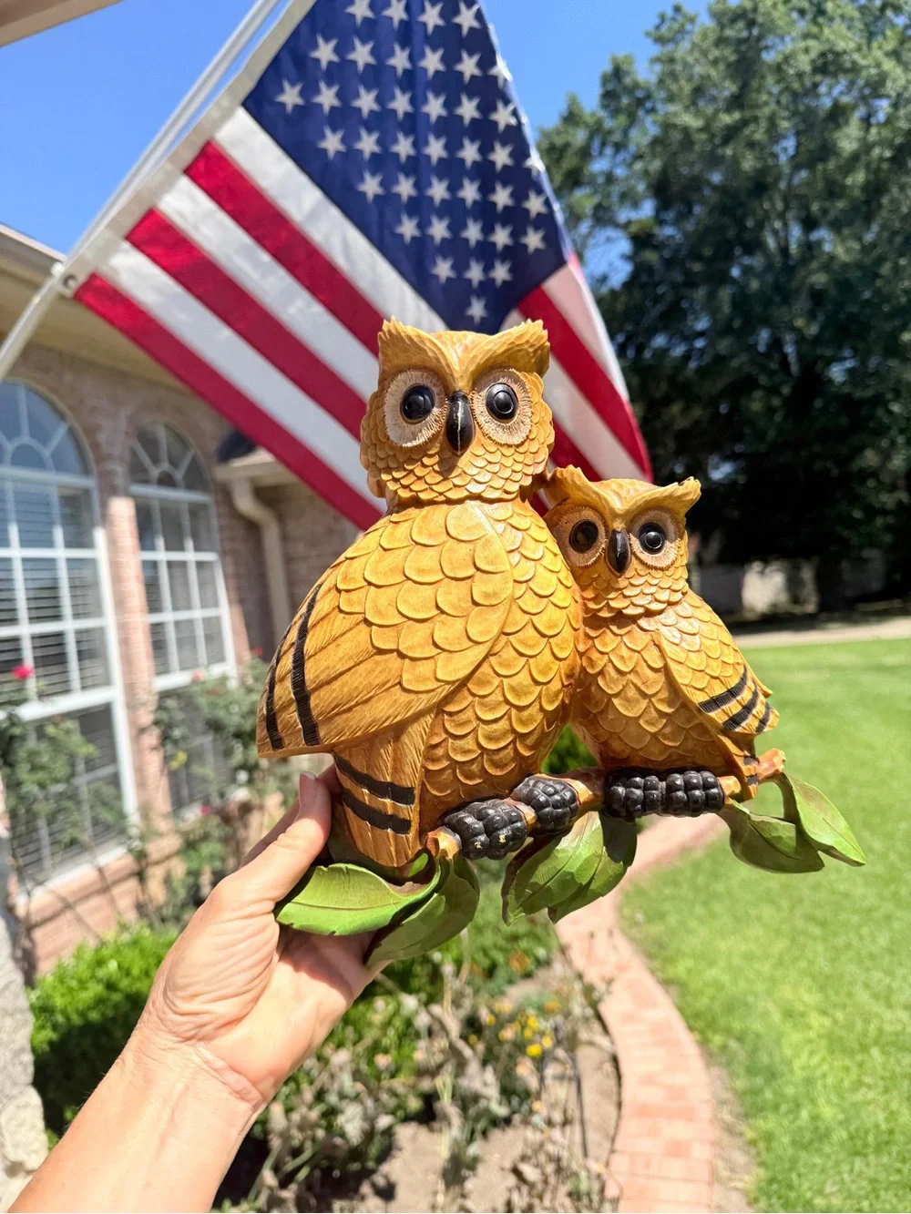 Vintage 1970s HOMCO Owl Wall Plaque • Mid‑Century Modern • Honey Brown